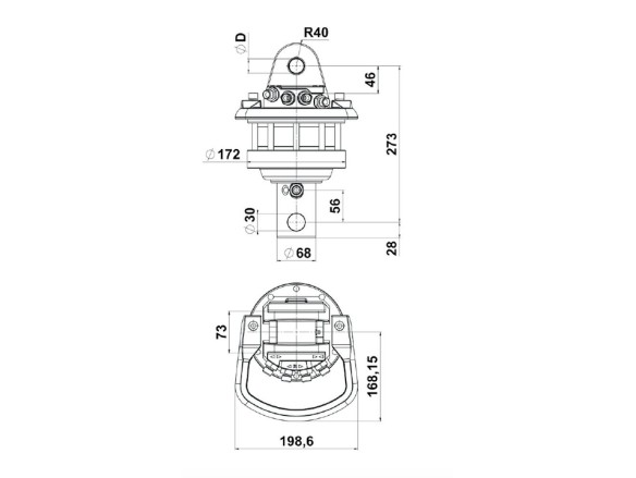 Rotatore idraulico Ferrari International FR 55 ad albero per pinze e benne forestali
