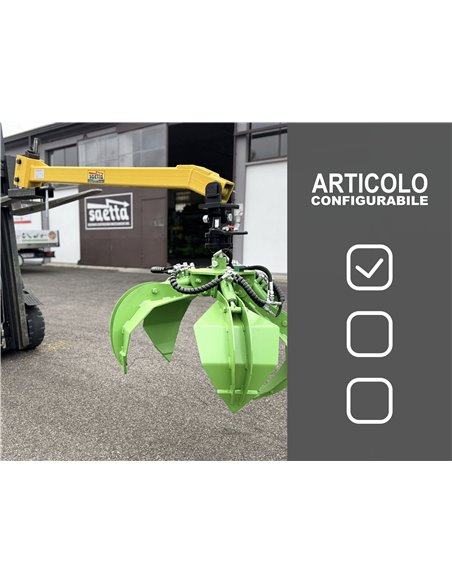 Prolunga per braccio escavatore 130cm con polipo e rotore abbinati
