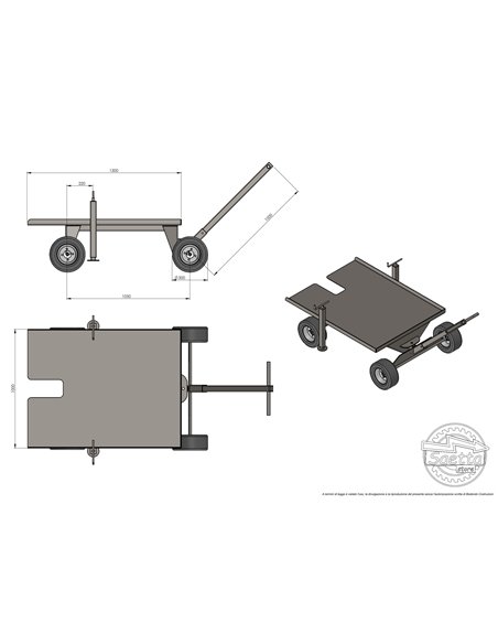 Carrello per legna spaccata per spaccatronchi